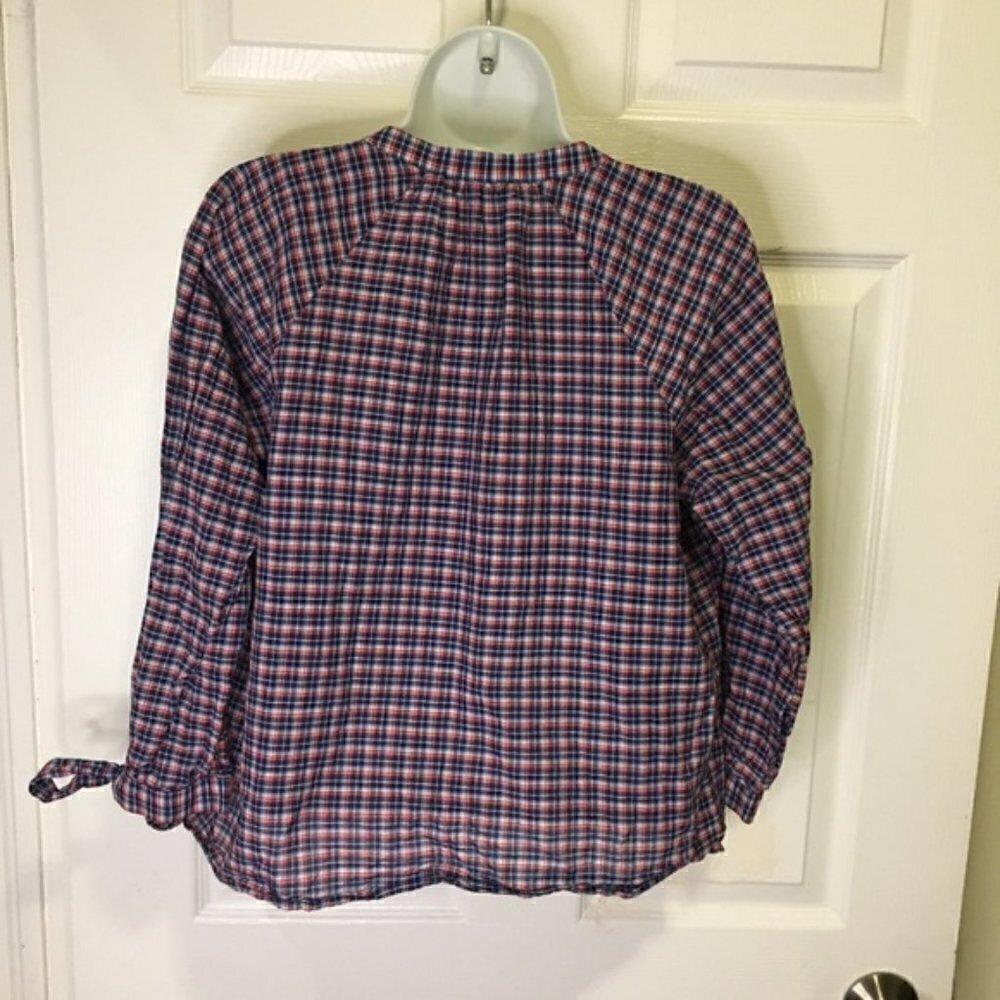 Madewell Tie-Sleeve Popover Top in Whitby Plaid - Picture 6 of 9